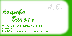 aranka baroti business card